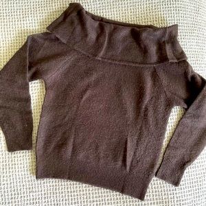 Lot of 2 Divided Cowl Neck Sweaters 1 Black 1 White